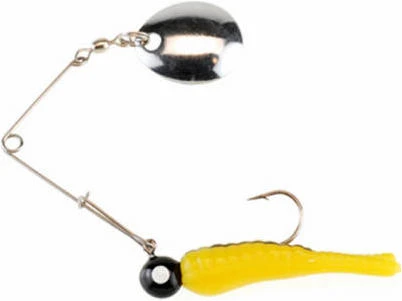 Beetle Spinner Fishing Lure, Yellow Nickel with Black Stripe, 0.125 Ounce