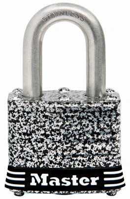 Weatherproof Laminated Steel Keyed Padlock with Stainless Steel Shackle, 1.5 Inch