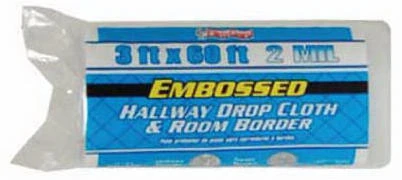 Embossed Drop Cloth Plastic Sheeting, 2-Mil Thickness, 3 Feet by 60 Feet