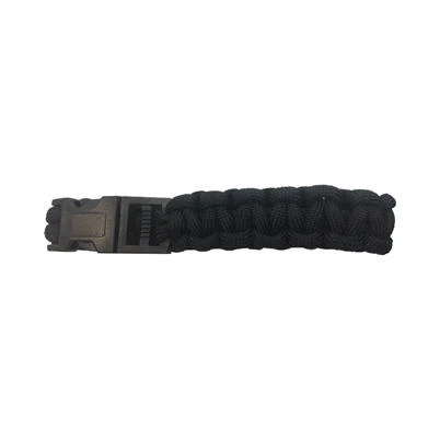 Black Paracord 550 Nylon Survival Bracelet with Adjustable Buckle