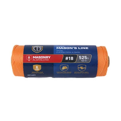 Twisted Nylon Mason Line, Orange Color, Size Number 18, 525 Feet Length