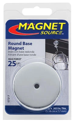 Round Base Magnet, 25 Lb. Pull
