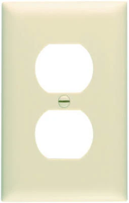 Pass & Seymour 1-Gang Duplex Outlet Wall Plate, Nylon, Ivory, 10-Pk.