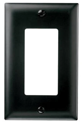 Pass & Seymour Wall Plate, 1-Gang, Nylon, Black