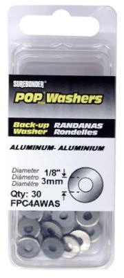 Aluminum Washers, 1/8 In. Dia., 30-Pk.