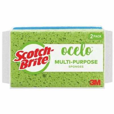 Ocelo Utility Sponge, 6 x 3.6 x 9 In., 2-Pk.