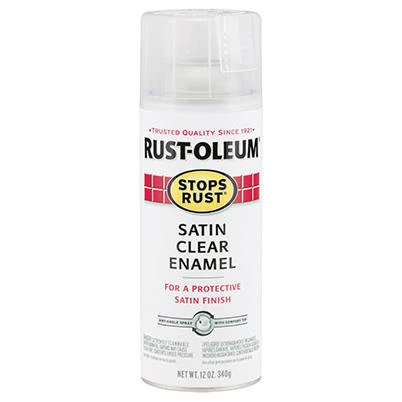 Stops Rust Clear Satin Spray Enamel, 12-oz.