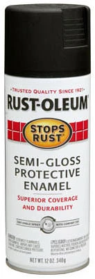 Stops Rust Spray Enamel, Black Semi-Gloss, 12-oz.