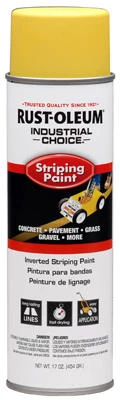 Industrial Choice Striping Spray Paint, Yellow, 17-oz. Inverted