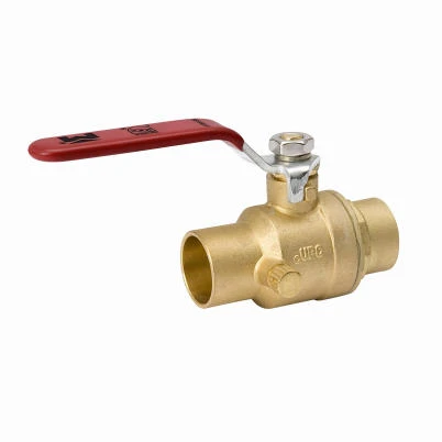 Stop & Waste Ball Valve, Lead Free, Forged Brass, 3/4 In.