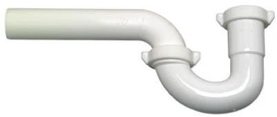 Wall Drain P Trap, White Plastic, 1-1/4 Or 1-1/2 Inch O.d.