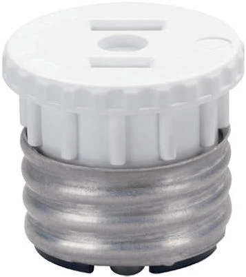 Medium Base Lamp Holder Adapter To Two Wire Outlet, Model 125cc20