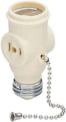 Pass and Seymour Lampholder with Two Electrical Outlets