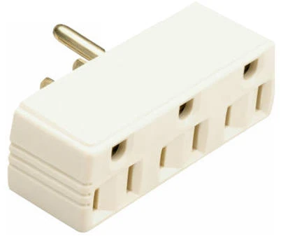 Pass and Seymour 15 Amp Ivory Plug In Triple Outlet Adapter