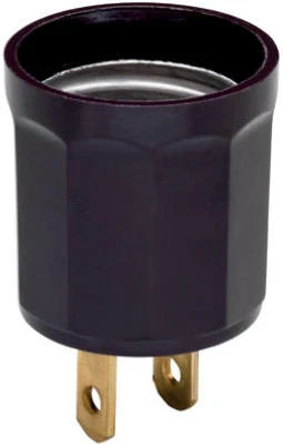 Pass and Seymour 660 Watt Brown Electrical Outlet to Lampholder Adapter