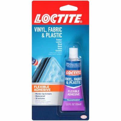 Vinyl, Fabric & Plastic Repair Adhesive, Clear, 1 oz.