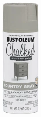 Chalked Spray Paint, Ultra Matte, Country Gray, 12-oz.