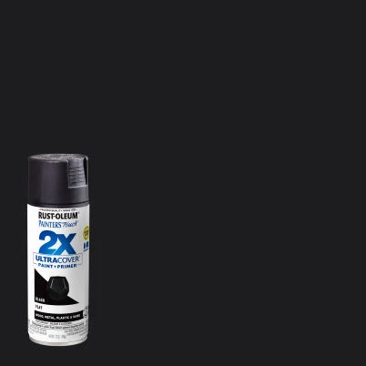 Painter's Touch 2X Spray Paint, Flat Black, 12-oz.