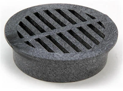 Round Grate, Black Foam Polyolefin, 4 In.
