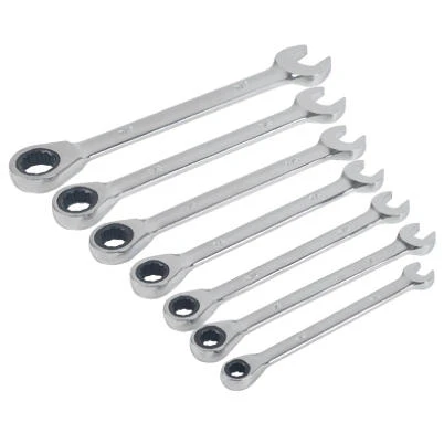 7-Piece Ratcheting Wrench Set, SAE Standard Sizes, Durable Construction