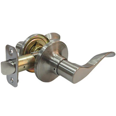 Reversible Bergamo Passage Wave Lever Lockset in Satin Nickel Finish