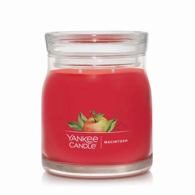 Glass Candle Jar, Single Wick, Apple Red, 13 oz.