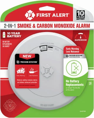 10-Year Sealed Battery Combination Smoke & Carbon Monoxide Alarm, Slim Profile