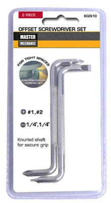 2-Piece Offset Screwdriver Set with Ergonomic Handles for Precision Screwdriving