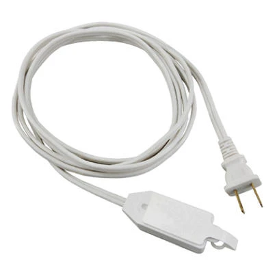 Extension Cord 16 Gauge 2 Conductor SPT-2 White Polarized Cube Tap 12 Feet