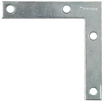 4-Pk., 3 In. Zinc Flat Corner Iron