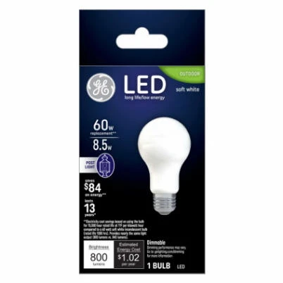 LED Light Bulb, Warm, Soft White, 800 Lumens, 8.5 Watt