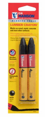 Lumber Crayon Markers, Black, 2-Pk.