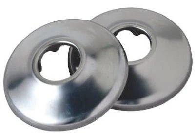 Shallow Pipe Cover, Chrome Finish Flange, for .375-In. Iron Pipe or 5/8-In. Cooper Tube 2-Pk.