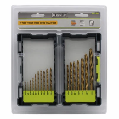 17 Piece Titanium Nitride Coated Drill Bit Set for Enhanced Durability and Precision