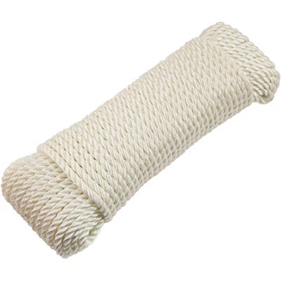 Anchor Rope, Double Diamond Braided, White, 3/8 In. x 100 Ft.