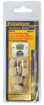 Round Head Plug, 1/2 In., 20-Pk.