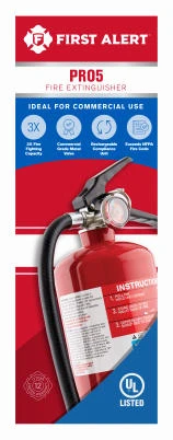 Rechargeable Fire Extinguisher, Heavy-Duty, Red, 3A: 40-B:C
