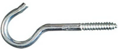 Ceiling Hook, Zinc, #8, 2-9/16 In., 3-Pk.