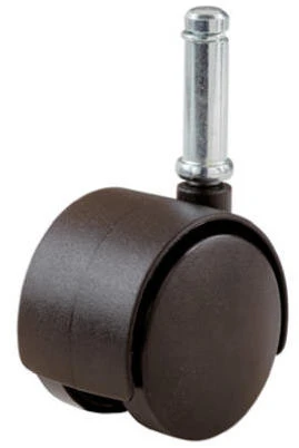 2 BLK TWIN STEM CASTER