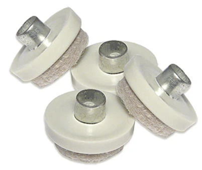 Furniture Glides, Nail-On With Adhesive, Tan, Round, 1-In., 8-Pk.