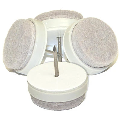 Furniture Felt Glides, Nail-On With Adhesive, Tan Round, 1-In., 8-Pk.