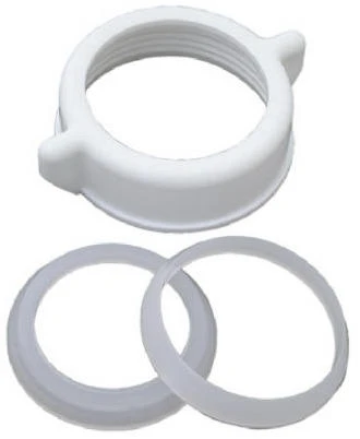 Slip Joint Nut & Washer, White Plastic, 1-1/4 or 1-1/2 O.D.