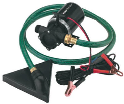 12 Volt 450 Gallons Per Hour Portable Mini Utility Pump with Pud-L-Scoop Design