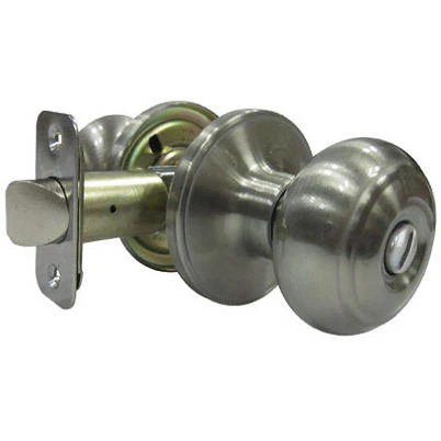 Verona Fancy Mushroom Privacy Door Knob Set in Satin Nickel Finish