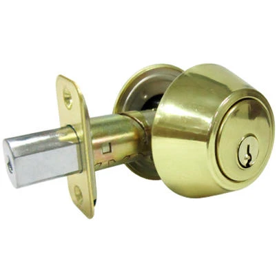 Double-Cylinder Deadbolt Lock in Polished Brass Finish