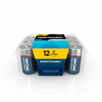 High Energy Alkaline C Cell Batteries, 12 Pack