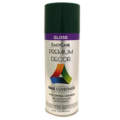 Premium Decor Spray Paint Hunter Green Gloss Finish 12 Ounce Can
