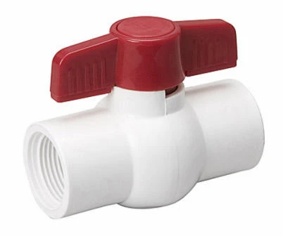 Threaded Ball Valve, White PVC, 2 In.