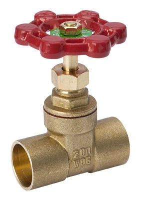 Gate Valve, Brass, 3/4 In.