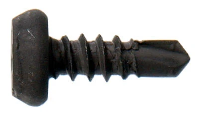Sheet Metal Self-drilling Framing Screws, Pan Head, Black Phosphate, #7 X 7/16-in.